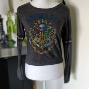 Harry Potter Hogwarts Crest Cropped Sweatshirt Top